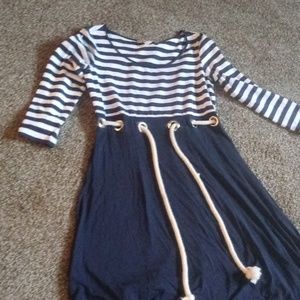 Striped navy blue dress